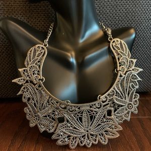 Silver Bib Necklace